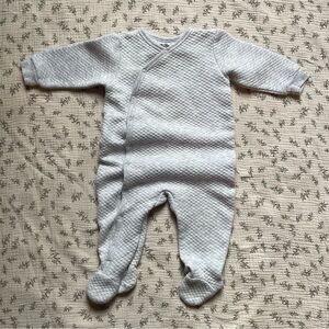 Trois Moutons Gray Quilted Footie